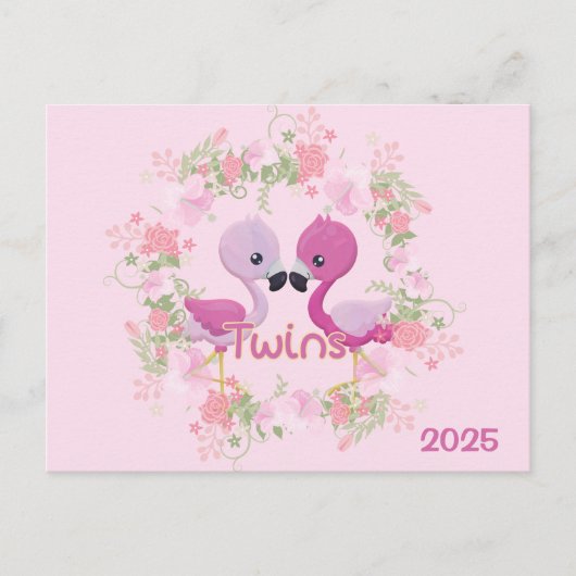 Carte Postale 2025 Grossesse jumelle attendue Faire-part (Devant)