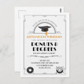 Carte Postale 2025 Moderne Stylish Donuts and Degrees Graduation (Devant / Derrière)