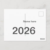 Carte Postale 2026 2027 2028 name title here year bold letter  (Dos)
