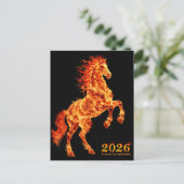 Carte Postale 2026 Année du Cheval de Feu (Debout devant)