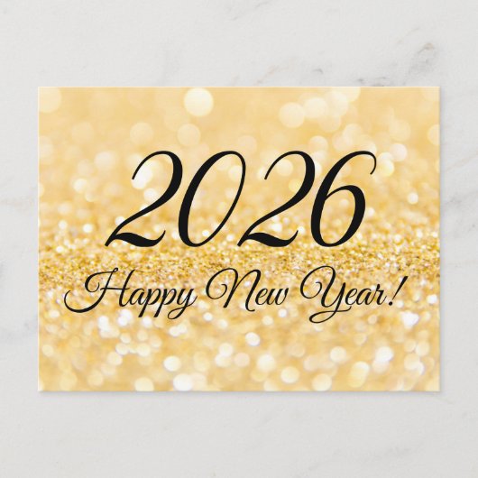 Carte Postale 2026 Bonne année ! parties scintillant d'or scinti (Devant)