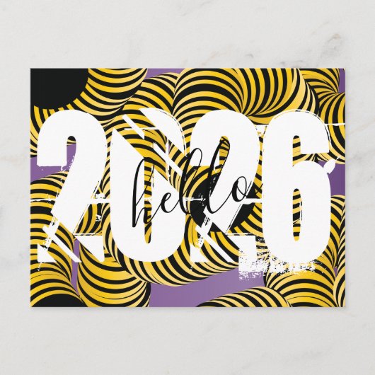 Carte Postale 2026 New Years Trippy Bold Font (Devant)