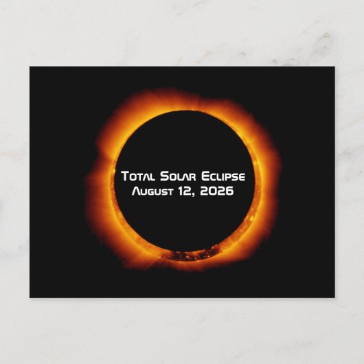 Carte Postale 2026 Total Solar Eclipse (Devant)
