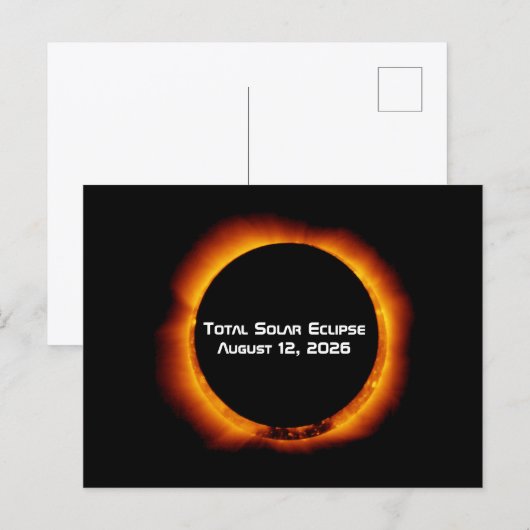 Carte Postale 2026 Total Solar Eclipse (Devant / Derrière)