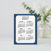 Carte Postale 2027 Police Box Blue 6 Mois Mini Calendrier par Ja (Debout devant)