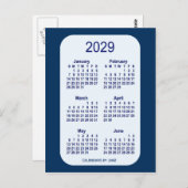 Carte Postale 2029 Alice Blue 6 Mois Mini Calendrier par Janz (Devant / Derrière)