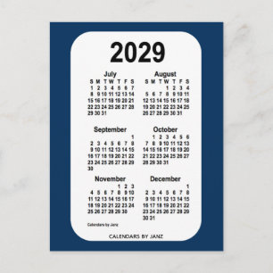 Carte Postale 2029 Police Box Blue 6 Mois Mini Calendrier par Ja
