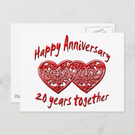 Carte Postale 20 ans ensemble (Devant / Derrière)