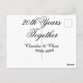 Carte Postale 20 ans ensemble anniversaire nom date année sim (Dos)