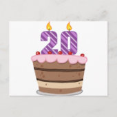 Carte Postale 20 ans sur le gâteau d'anniversaire (Devant)
