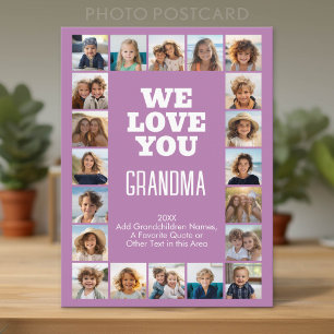 Carte Postale 20 Collage de photos - Nous t'aimons grand-mère