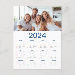 Carte Postale 20 Collage Photo 2024 Année En Coup D'Oeil Calendr