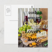 Carte Postale 20 Janvier Journée des amateurs de fromage (Devant / Derrière)