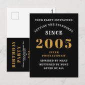 Carte Postale 20e Anniversaire 2005 Noir Or (Devant / Derrière)