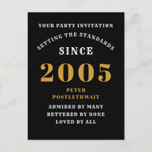 Carte Postale 20e Anniversaire 2005 Or Noir