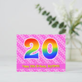 Carte Postale 20e anniversaire : Bandes roses & Cœurs, Arc-en-ci (Debout devant)