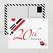 Carte Postale 20e anniversaire (oiseaux mod) (Devant / Derrière)