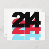 Carte Postale 214 Indicatif régional (Devant / Derrière)