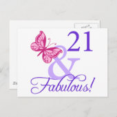 Carte Postale 21 Et Fabuleux anniversaire (Devant / Derrière)