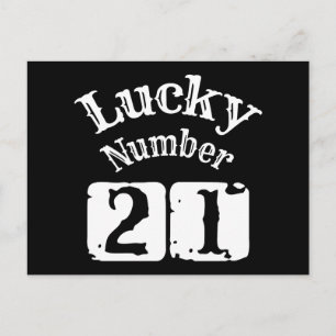 Carte Postale 21 - Numéro Chanceux 21 Chance
