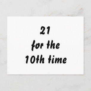 Carte Postale 21 pour la 10ème fois. 30e anniversaire. Noir Blan