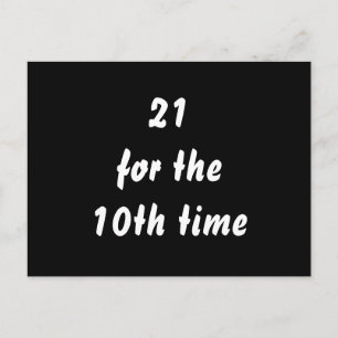 Carte Postale 21 pour la 10ème fois. 30e anniversaire. Noir Blan