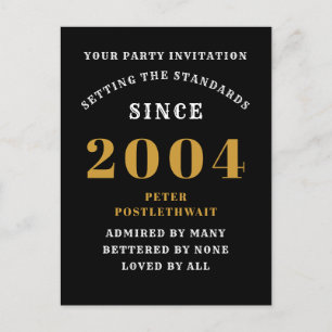 Carte Postale 21e Anniversaire 2004 Or Noir