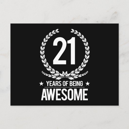Carte Postale 21e anniversaire (21 ans d'être génial) (Devant)