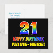 Carte Postale 21e anniversaire : Audacieux, amusant, simple, arc (Devant / Derrière)