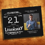 Carte Postale 21e anniversaire Photo Noir Vintage Anniversaire I<br><div class="desc">Découvrez le moment avec une invitation classique de style vintage pour commémorer votre événement marquant le 21e anniversaire de votre mariage ! Cet invitation de style carte postale est doté d'une typographie traditionnelle avec un porte-monnaie pour y inclure votre photo préférée. Parfaits pour cet événement spécial, ces invitations seront un...</div>