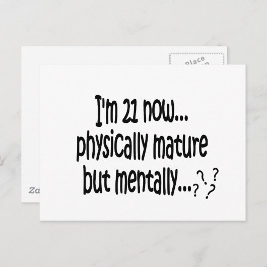 Carte Postale 21e anniversaire TShirts (Devant / Derrière)