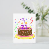 Carte Postale 21st Birthday Cake (Debout devant)