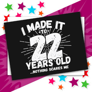 Carte Postale 22 Ans Sarcasme Mème Drôle 22e Anniversaire