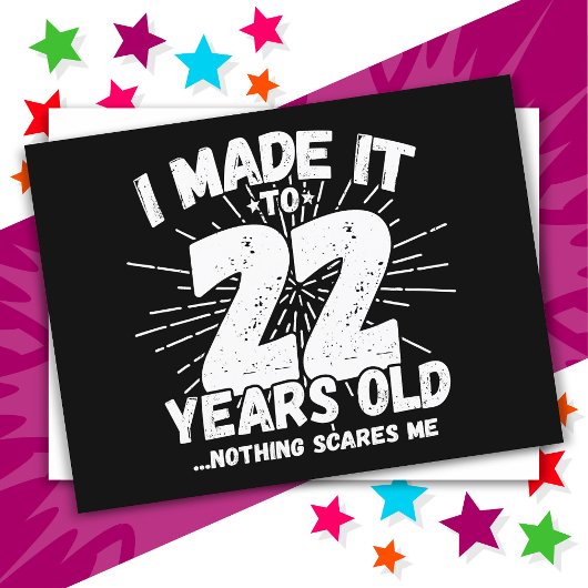 Carte Postale 22 Ans Sarcasme Mème Drôle 22e Anniversaire