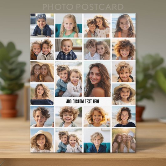 Carte Postale 22 Collage de photos - Blanc et Texte