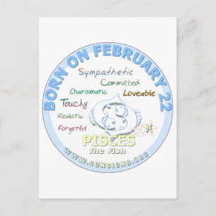 Carte Postale 22 février Anniversaire - Poissons