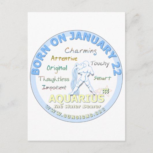 Carte Postale 22 janvier - Aquarius (Devant)