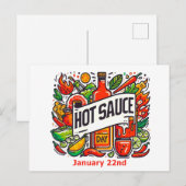 Carte Postale 22 janvier - Journée de la sauce chaude (Devant / Derrière)