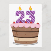 Carte Postale 23 ans sur le gâteau d'anniversaire (Devant)