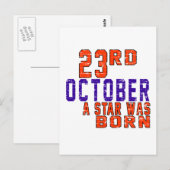 Carte Postale 23 octobre une étoile est née (Devant / Derrière)