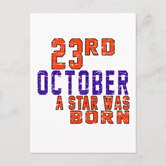 Carte Postale 23 octobre une étoile est née (Devant)