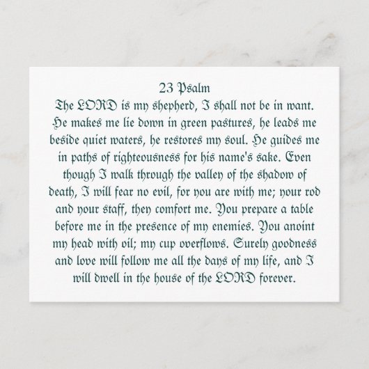 Carte Postale 23 psaumes (Devant)