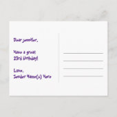 Carte Postale 23e Anniversaire : Motif coeurs amusants, Arc-en-c (Dos)