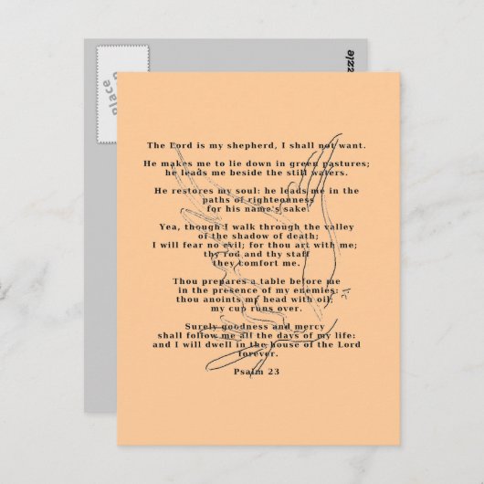 Carte postale 23e Psaume (Devant / Derrière)