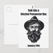 Carte Postale 24 janvier - Talk Like a Grizzled Prospector Day (Devant / Derrière)