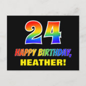 Carte Postale 24e anniversaire : Bold, amusant, simple, arc-en-c (Devant)