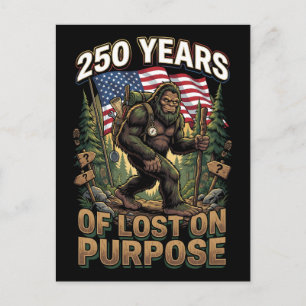 Carte Postale 250 Ans de Bigfoot Patriotique Perdu Volontairemen