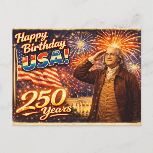 Carte Postale 250 Ans d'Excellence Benjamin Franklin USA (Devant)
