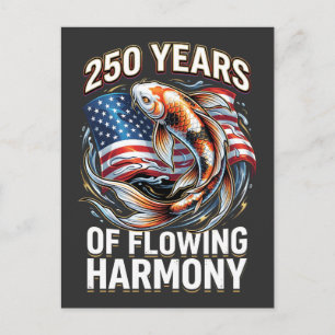 Carte Postale 250 Ans d'Harmonie Fluide Poisson Koi