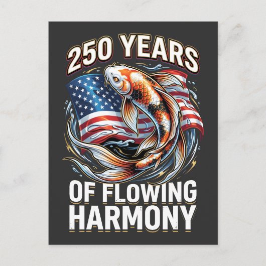 Carte Postale 250 Ans d'Harmonie Fluide Poisson Koi (Devant)